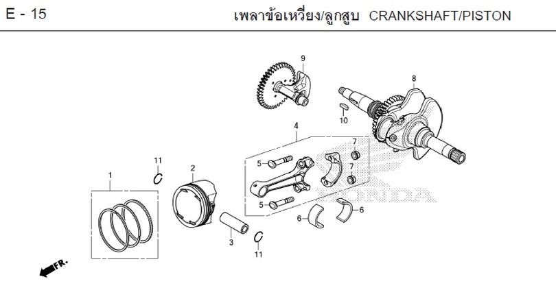 Moto TH - Honda FORZA350 (2022) Parts - CRANKSHAFT / PISTON