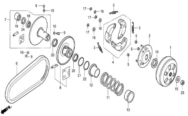 Moto TH - Honda ICON (2007) Parts - SET ALONG THE CONTACT OF THE PULLEYS