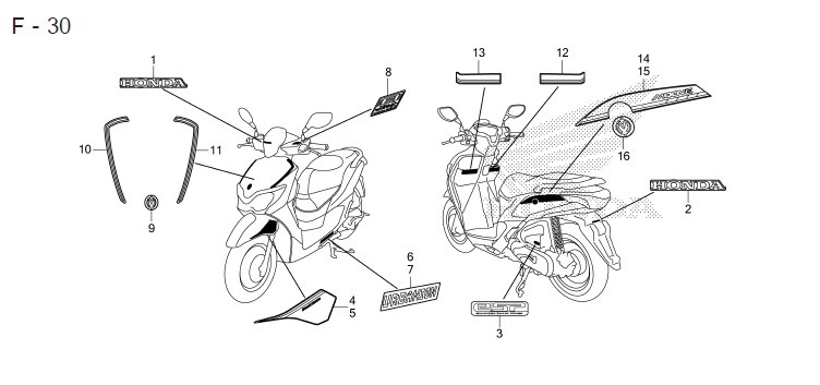 MINIMOTO : Set di adesivi Honda Z50Jn/Jp Monkey BAJA 1992 [7574]