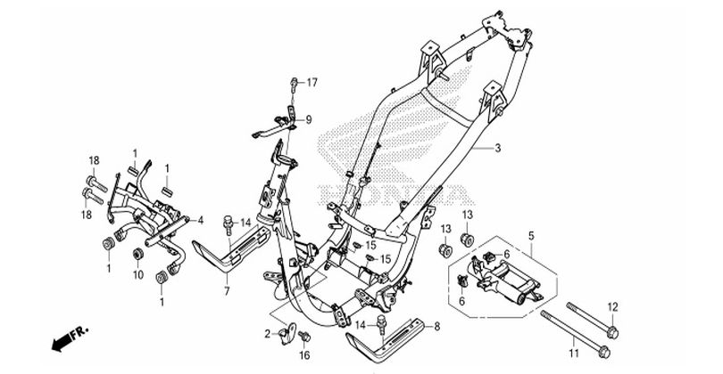 Moto TH - Honda PCX150 (2014) Parts - FRAME CHASSIS