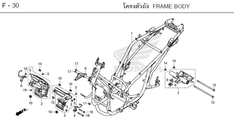 Moto TH - Honda PCX150 (2018) Parts - FRAME CHASSIS