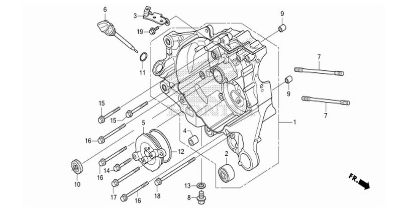 Moto TH - Honda SCOOPY i (2013) Parts - HOUSE RIGHT ENGINE
